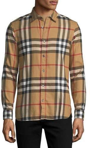 burberry salwick check-print shirt beige|Burberry Limited.